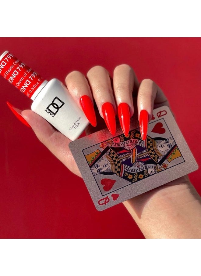 DAISY DND - Dnd Gel Polish Set 1 Each Of Red Gel Polish And Red Nail Polish 799 Queen Of Hearts 0.5 Fl Oz - Image 1