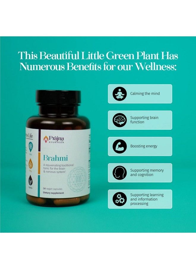 Healthy Directions - Dr. Kulreet Chaudhary’S Prajna Ayurveda Brahmi Formula Is Traditionally Used To Nourish The Brain; Blended With Synapsa For Memory And Cognition Vegan Glutenfree Soyfree (56 Capsules 500 Mg) - Image 1