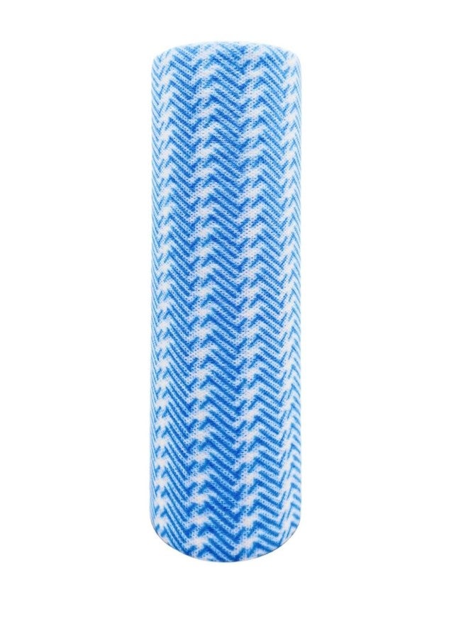 SUZZYVINE Disposable Cleaning Cloths Reusable Kitchen Towels Dish Cloths Dish Towels Dry Handi Wipes Reusable Cloth for Kitchen, Multi-use Cleaning Rolls Blue Cleaning Rags, 100 Pcs/Roll - Image 1