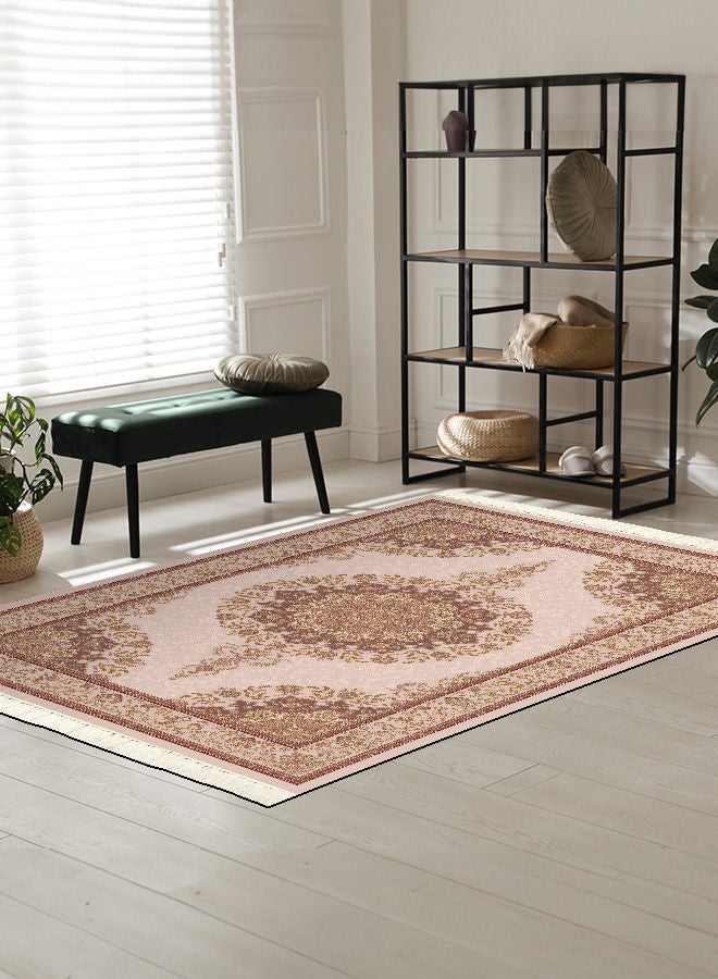 In-House Classic Design Turkish Rectangular Decorative Carpet - Red - 160x100 cm - Image 1