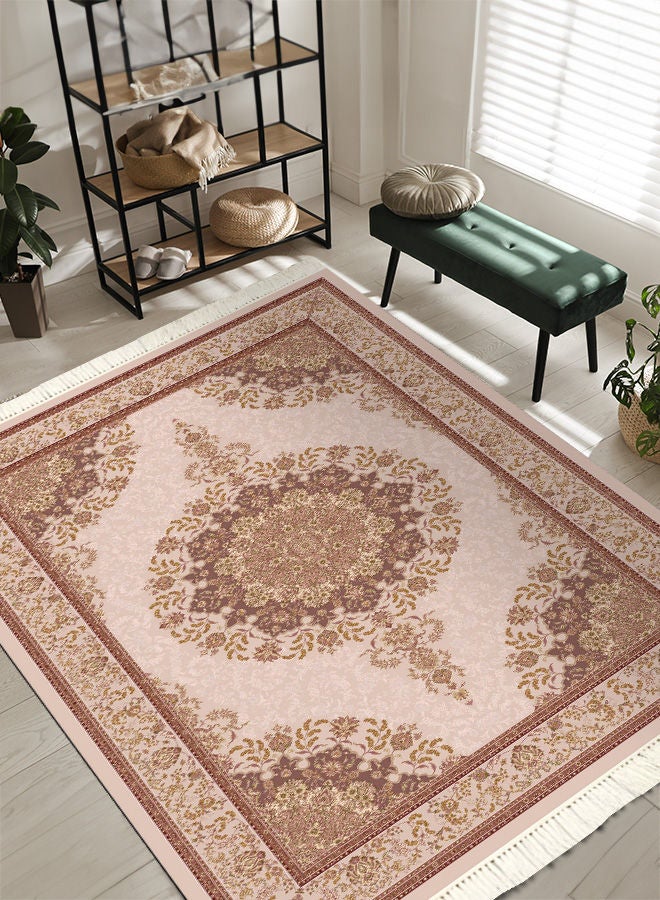 In-House Classic Design Turkish Rectangular Decorative Carpet - Red - 160x100 cm - Image 2