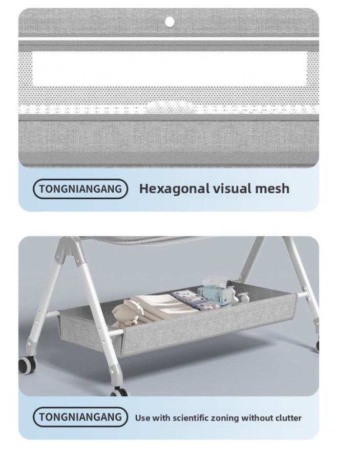 ORiTi سرير أطفال سرير متحرك، متعدد الوظائف، محمول، قابل للطي، سرير، سرير ملحق - وردي - Image 5