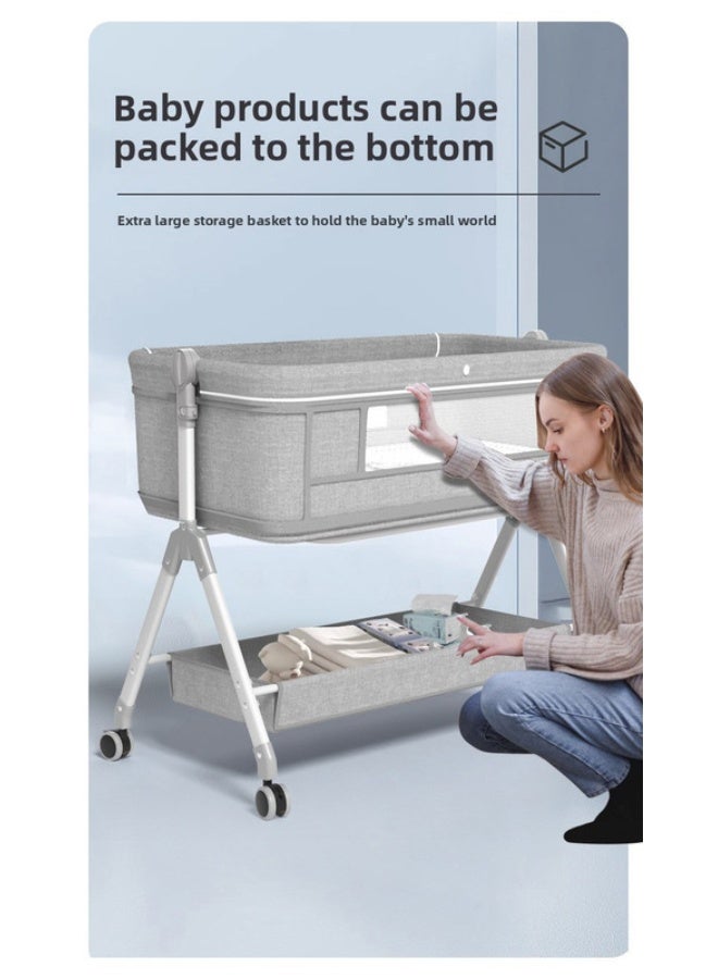 ORiTi سرير أطفال سرير متحرك، متعدد الوظائف، محمول، قابل للطي، سرير، سرير ملحق - وردي - Image 3