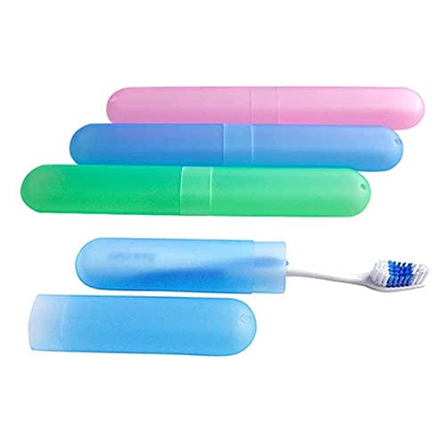 Suzec Anti Bacterial Plastic Toothbrush Container (Pack Of 1)- Tooth Brush Cap, Caps, Cover, Holder, Cases, Travel (Random Color), Multicolour - Image 1