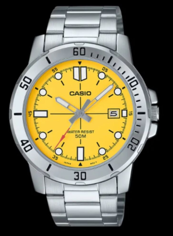Casio watch for men with a modern design, model MTP-VD01D-9EV