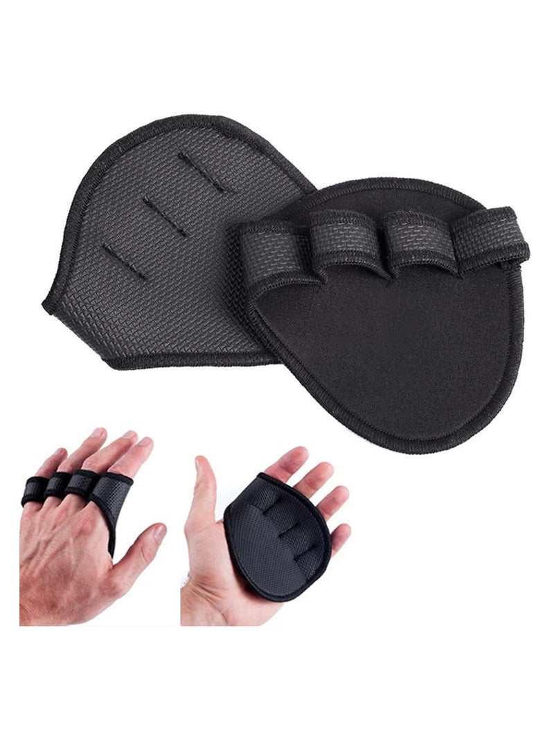 ECVV وسادات رفع ECVV مع حلقات 4 أصابع وسادات رفع مضادة للانزلاق بديلة لقفازات التمرين في صالة الألعاب الرياضية وسادات رفع الأثقال ورفع الأثقال وكرة اليوجا وتدريب اللياقة البدنية للرجال والنساء - Image 1