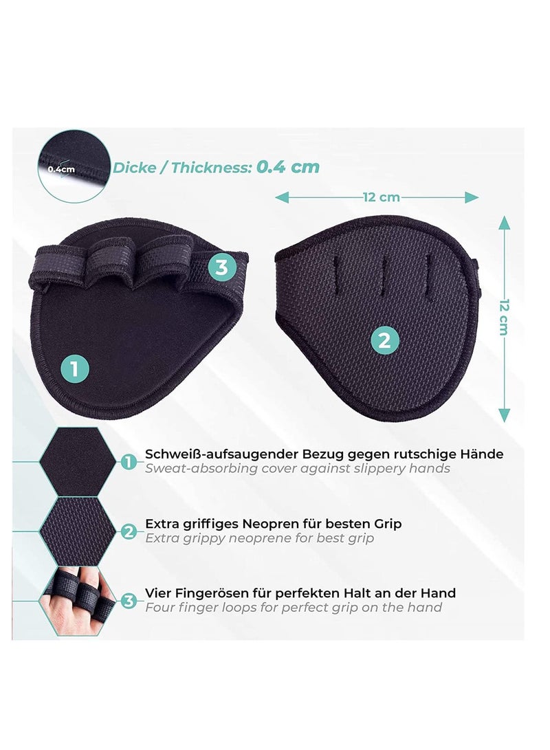 ECVV وسادات رفع ECVV مع حلقات 4 أصابع وسادات رفع مضادة للانزلاق بديلة لقفازات التمرين في صالة الألعاب الرياضية وسادات رفع الأثقال ورفع الأثقال وكرة اليوجا وتدريب اللياقة البدنية للرجال والنساء - Image 2