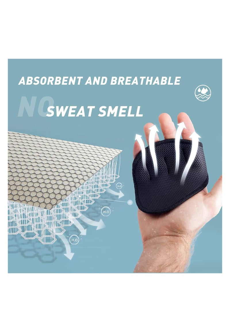 ECVV وسادات رفع ECVV مع حلقات 4 أصابع وسادات رفع مضادة للانزلاق بديلة لقفازات التمرين في صالة الألعاب الرياضية وسادات رفع الأثقال ورفع الأثقال وكرة اليوجا وتدريب اللياقة البدنية للرجال والنساء - Image 3