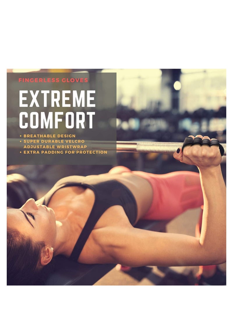 ECVV وسادات رفع ECVV مع حلقات 4 أصابع وسادات رفع مضادة للانزلاق بديلة لقفازات التمرين في صالة الألعاب الرياضية وسادات رفع الأثقال ورفع الأثقال وكرة اليوجا وتدريب اللياقة البدنية للرجال والنساء - Image 4