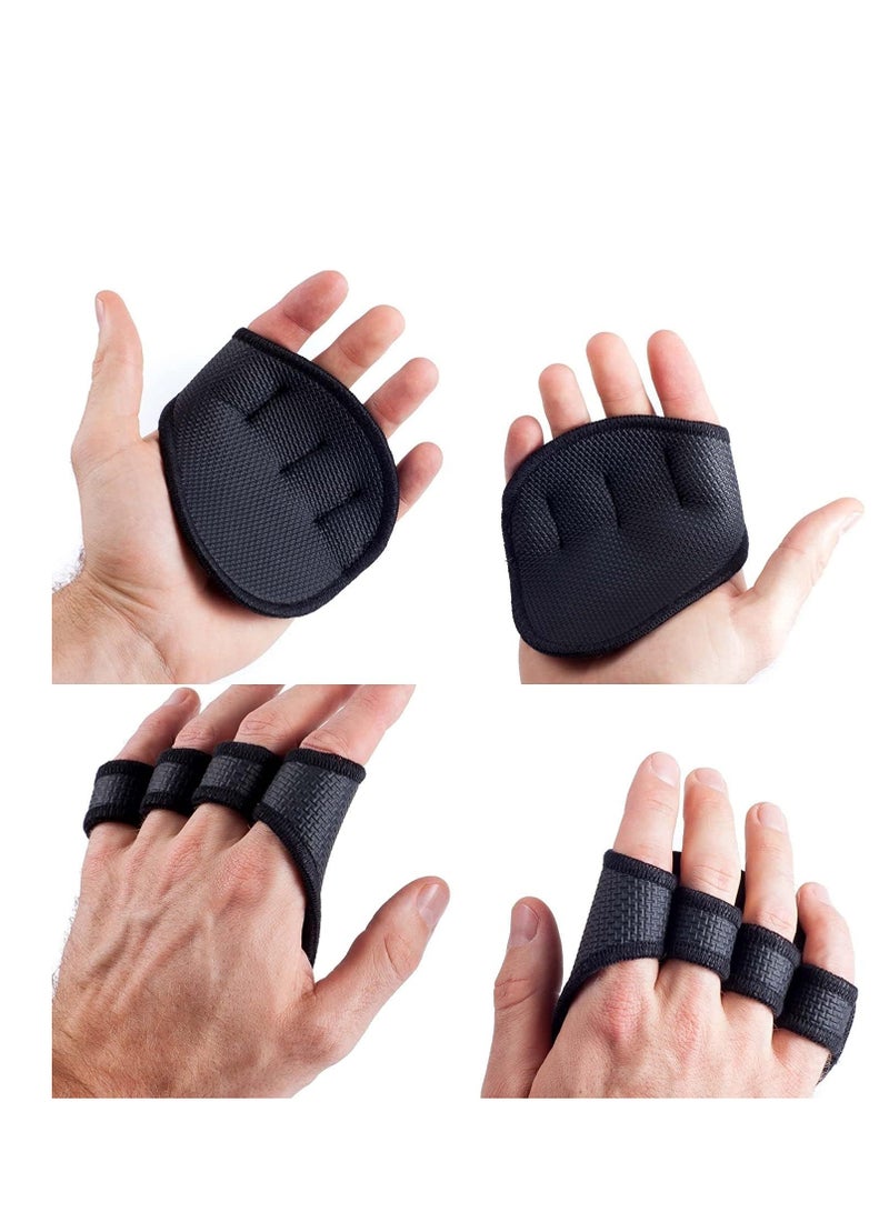 ECVV وسادات رفع ECVV مع حلقات 4 أصابع وسادات رفع مضادة للانزلاق بديلة لقفازات التمرين في صالة الألعاب الرياضية وسادات رفع الأثقال ورفع الأثقال وكرة اليوجا وتدريب اللياقة البدنية للرجال والنساء - Image 5