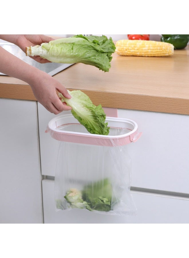 Bukela 2 PCS Plastic Trash Rack, Portable Hanging Organizer, Trash Bag Holder with Lid (Blue and Pink) - Image 5