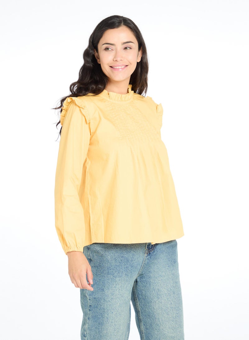 The Label Life Pintuck Ruffled Blouse - Image 3