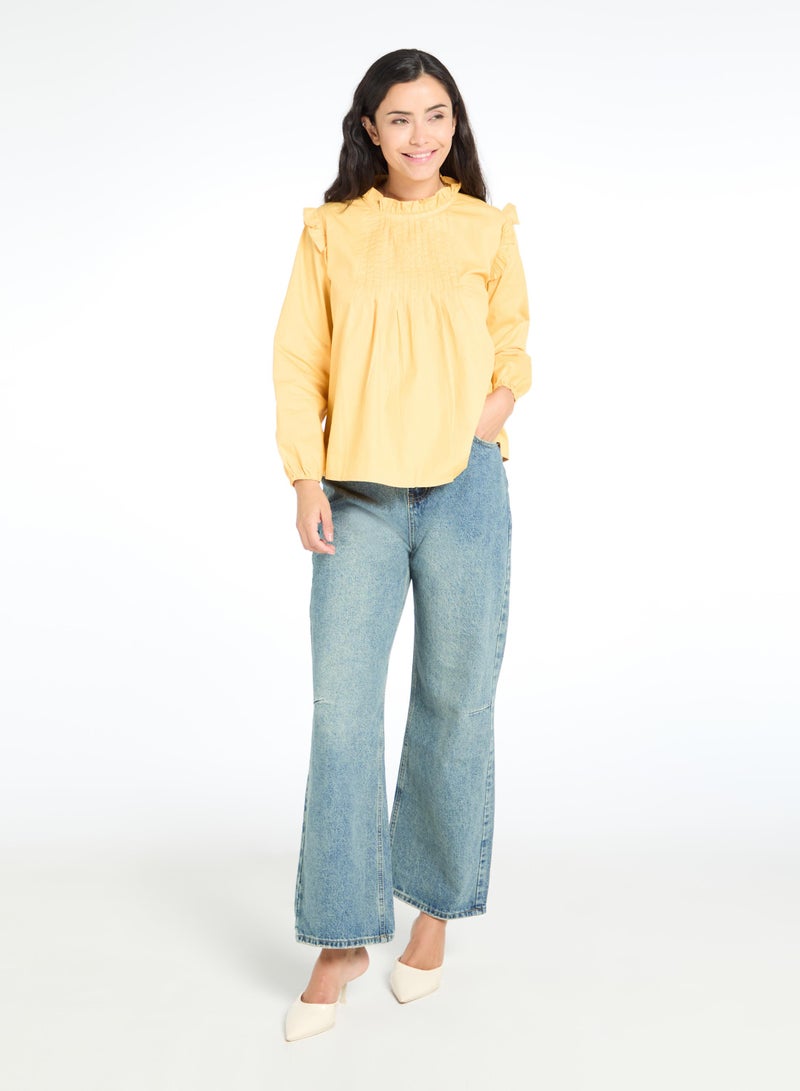 The Label Life Pintuck Ruffled Blouse - Image 1
