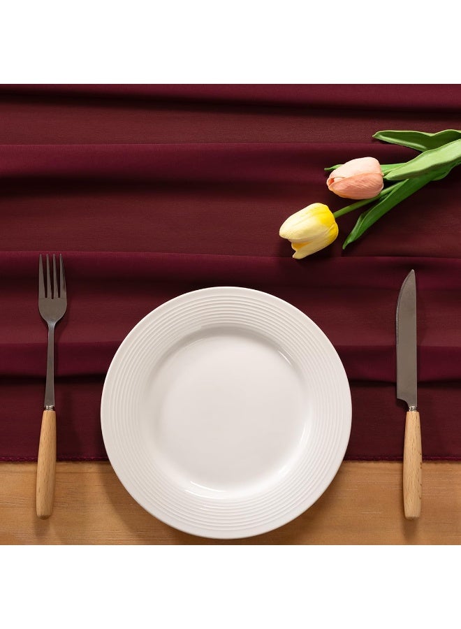 هومستر شيفون الجدول الجاري 29x120 بوصة شاير زفاف الجاري الرومانسية الجدول الريفي الجاري لعيد الفصح عيد الشكر عيد الميلاد ديكورات دش الطفل الأحمر - Image 4