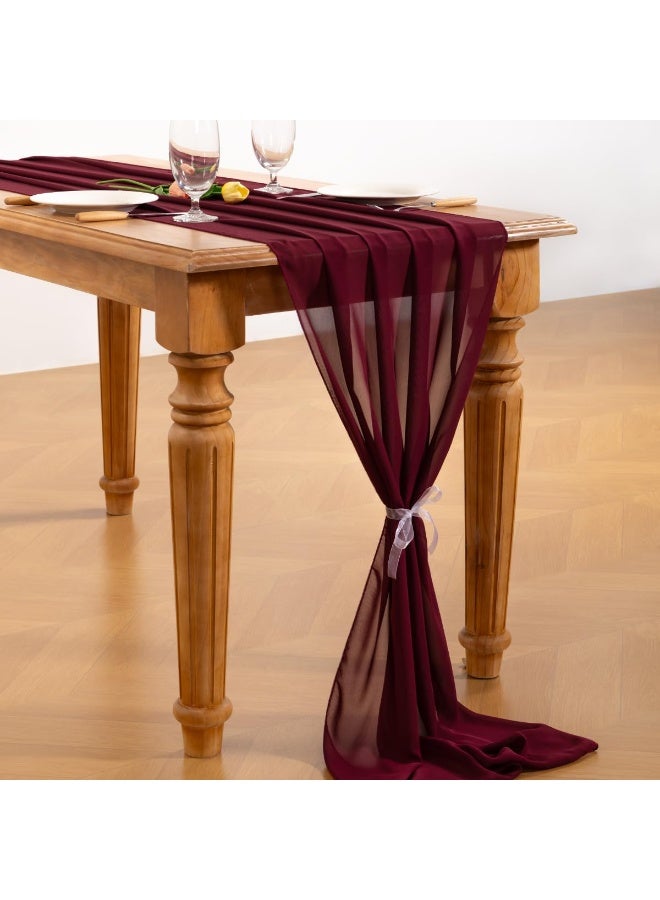 هومستر شيفون الجدول الجاري 29x120 بوصة شاير زفاف الجاري الرومانسية الجدول الريفي الجاري لعيد الفصح عيد الشكر عيد الميلاد ديكورات دش الطفل الأحمر - Image 5