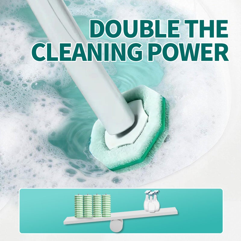 MNWHUC Disposable Toilet Brush, Toilet Bowl Cleaning System with 48 Count Wand Refill, Clean Brush Starter Kit with 1 Toilet Wand, 1 Storage Caddy and 1 wall Sticker (White) - Image 3