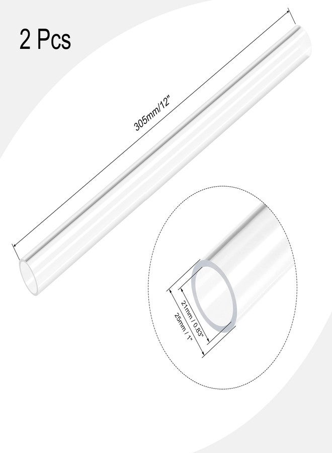 MECCANIXITY Acrylic Pipe Rigid Round Tube Clear 21mm(0.8") ID 25mm(1") OD 305mm(12") for Lamps and Lanterns,Water Cooling System 2pcs - Image 2