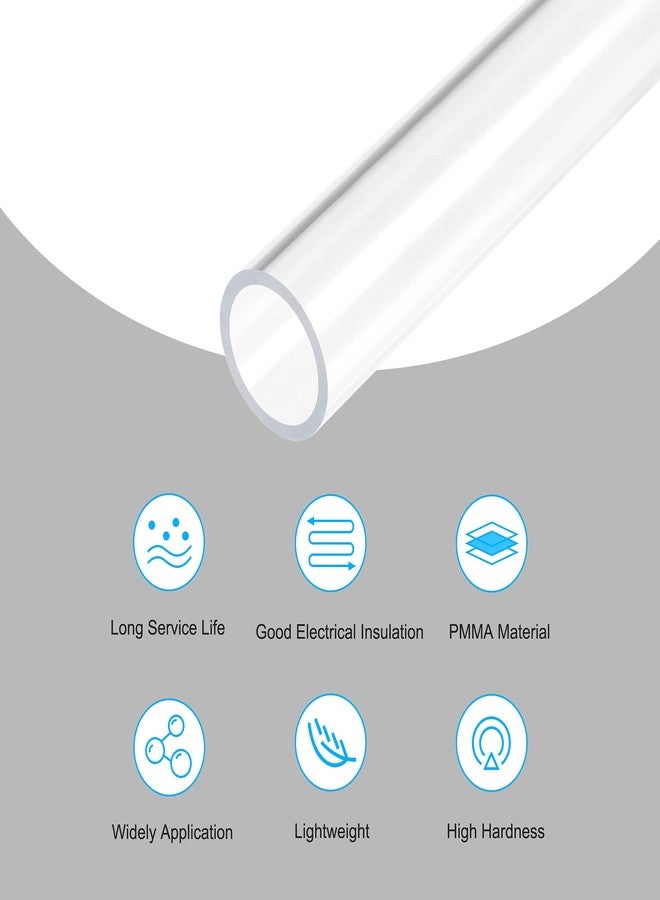 MECCANIXITY Acrylic Pipe Rigid Round Tube Clear 21mm(0.8") ID 25mm(1") OD 305mm(12") for Lamps and Lanterns,Water Cooling System 2pcs - Image 3