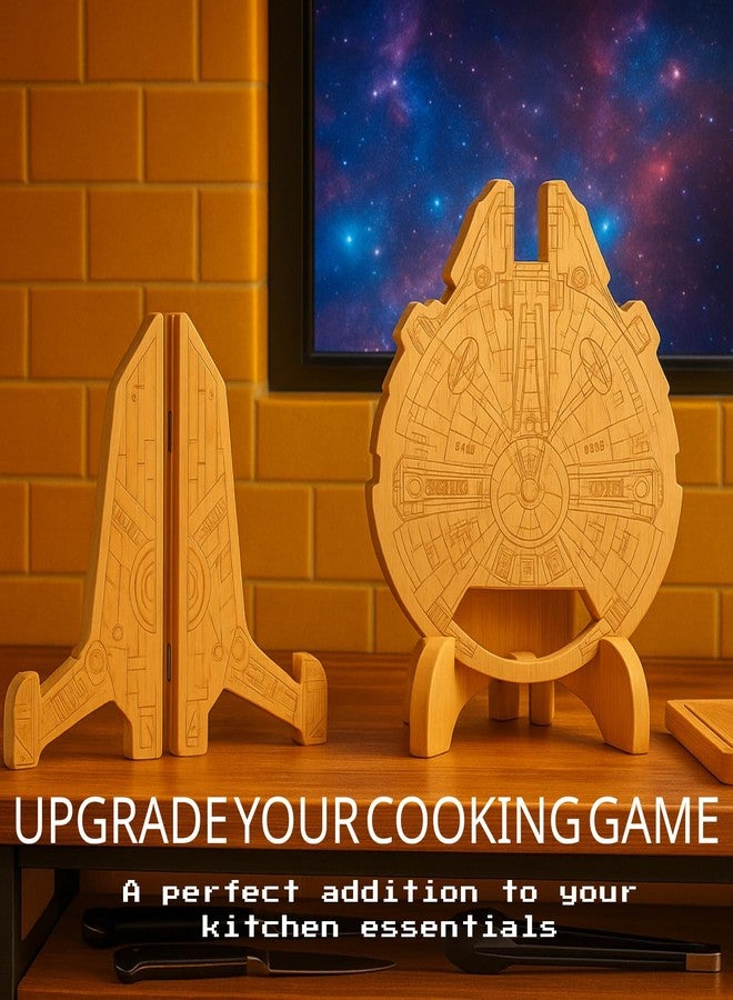 Gute Falcon Cutting Board Set - Lightweight, Durable Kitchen Boards Inspired by Star Wars | Sleek Millennium Falcon Design for Cooking, Meal Prep & Chopping | Non-Porous, Easy to Clean (Set of 2) - Image 4