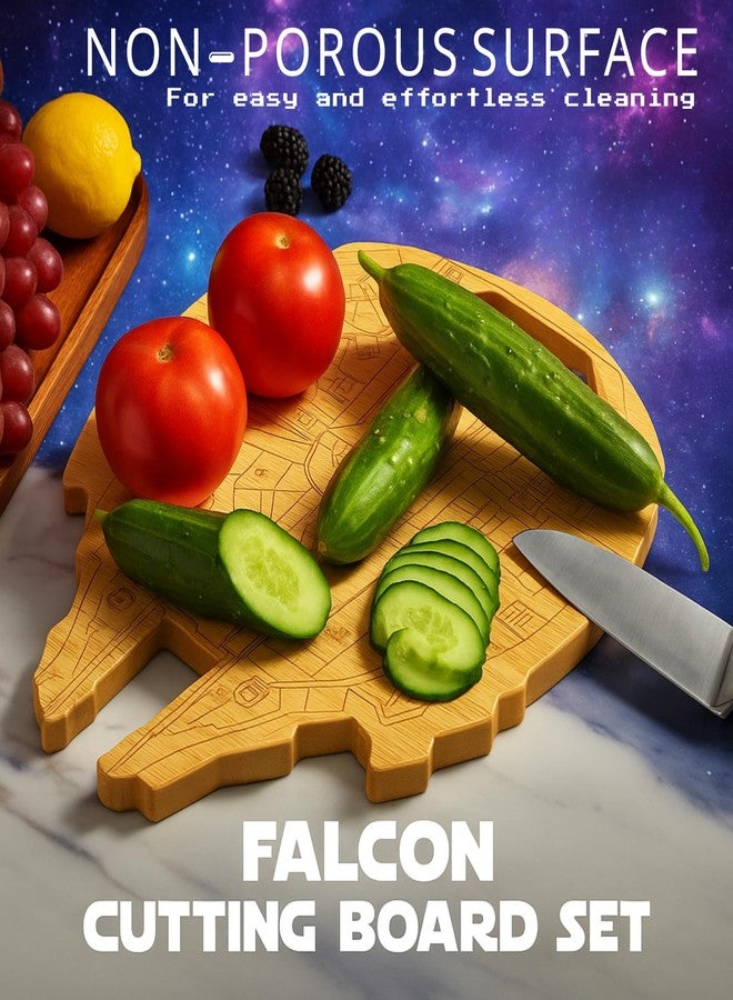 Gute Falcon Cutting Board Set - Lightweight, Durable Kitchen Boards Inspired by Star Wars | Sleek Millennium Falcon Design for Cooking, Meal Prep & Chopping | Non-Porous, Easy to Clean (Set of 2) - Image 5