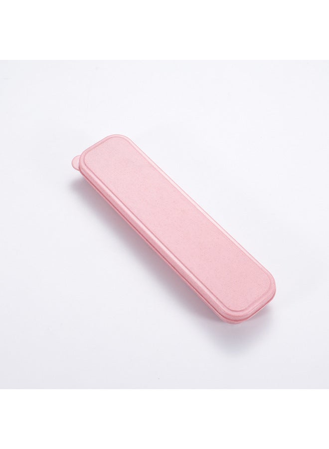 Eco-Friendly Wheat Straw Tableware Set With Straw UV Coating Logo Customization Available For Sustainable Dining Experience-Specifications:small Size Flip Pink  - Image 1