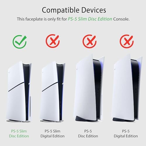 Dobewingdelou Faceplate for PS5 Slim Disc Edition with RGB Light Strip and Dust Filter with Cooling Vents DOBEWINGDELOU 400 Effects LED Light Ring Console Face Plate Cover DIY Decoration Kit Accessories Black - Image 3