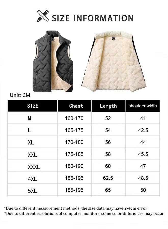 سترة شتوية رجالية دافئة ومبطنة سترة بدون أكمام للخارج مقاومة للبرد مبطنة بطانة فرائية ناعمة خفيفة الوزن مريحة للارتداء في فصل الشتاء - Image 3