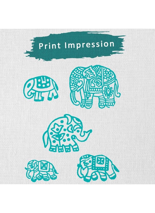 Hashcart Hashcart Wooden Stamp Block, Printing Stamp Design | Set of 5 | Block for Printing Saree Border | Dresses, Craft Card Making, Scrapbook, Clay Pottery  - Image 3
