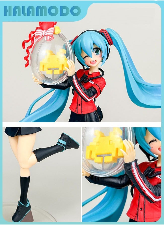HALAMODO Hatsune Miku in Game Uniform Style: The Adorable Handmade Figure of Anime Maiden as a Desk Ornament for Female Presents  - Image 2