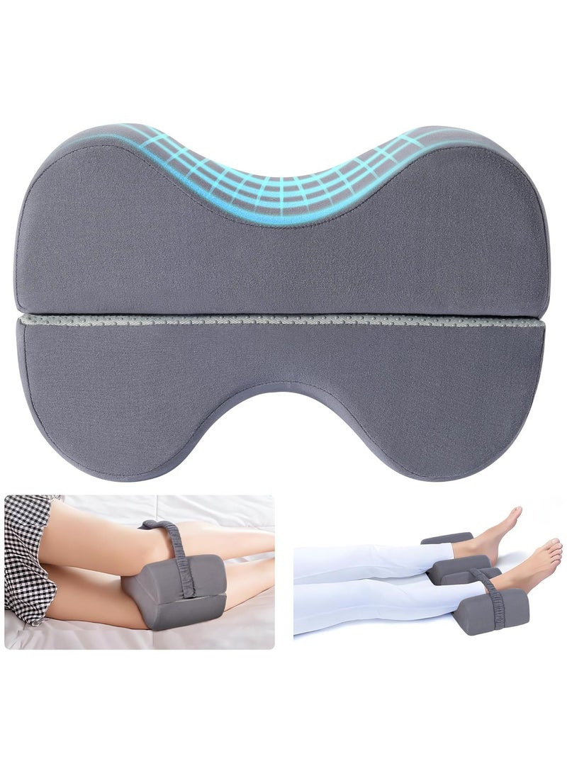 YQbest Knee Pillow,Knee Pillow for Sleeping On Side,with Elastic Strap,Relief from Pressure,2-in-1 Design Knee Support Pillow, for Spine Alignment/Hip/Back & Joint Pain Relief. - Image 1