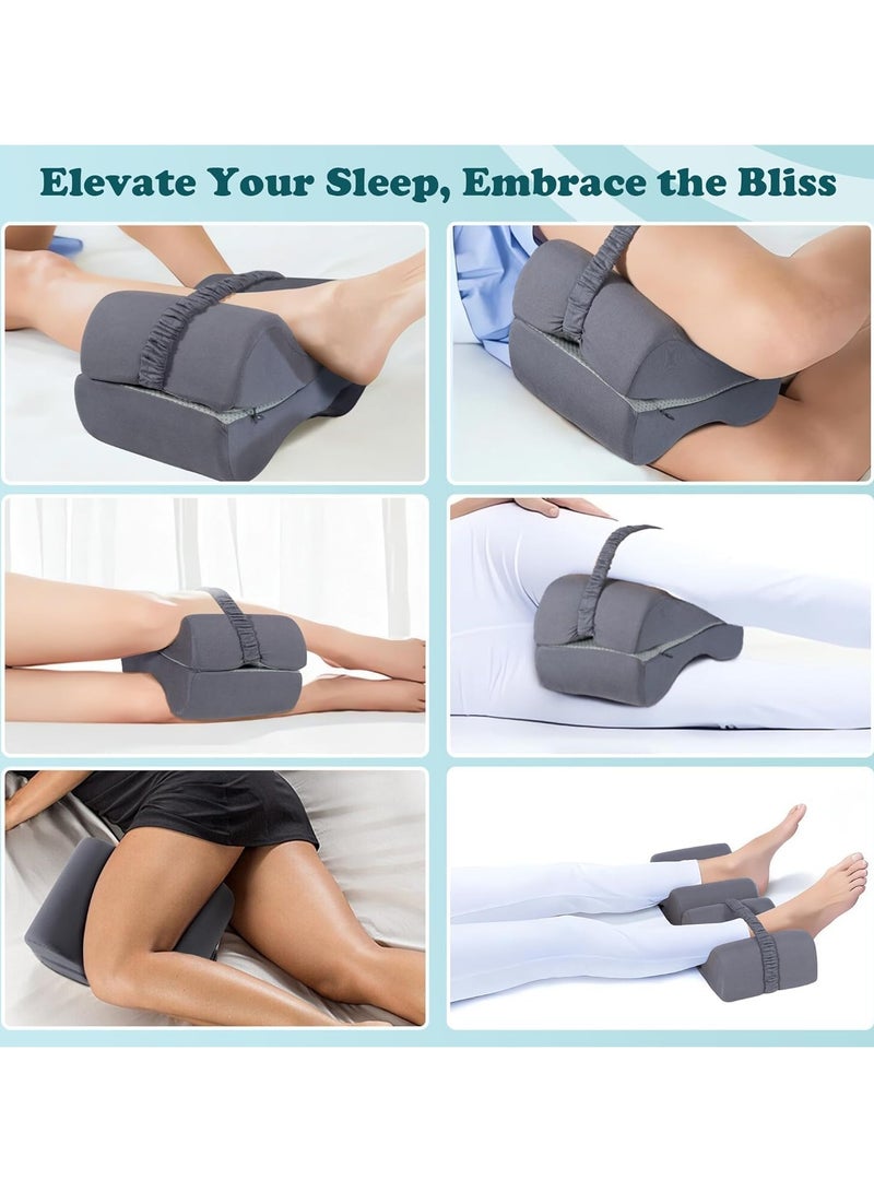 YQbest Knee Pillow,Knee Pillow for Sleeping On Side,with Elastic Strap,Relief from Pressure,2-in-1 Design Knee Support Pillow, for Spine Alignment/Hip/Back & Joint Pain Relief. - Image 5