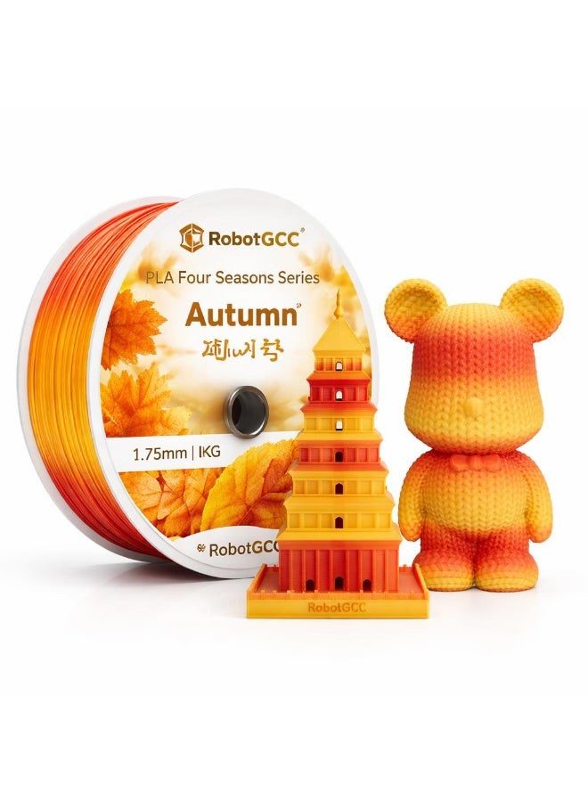 Robotgcc Pla Autumn Orange Yellow Gradient 3D Printer Filament 1.75Mm 1Kg