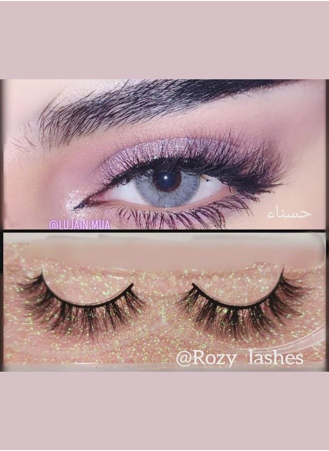 Rozy Lashes - Pair Of Hasna Mink Eyelashes Natural Hair - Image 1