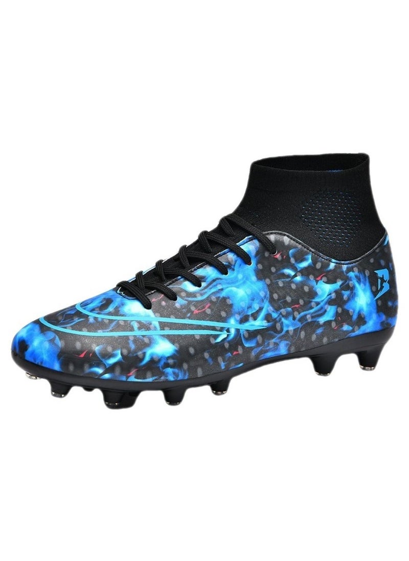 Loquat - High-Top Cleats Competition Sports Football Shoes Black/Blue - Image 1