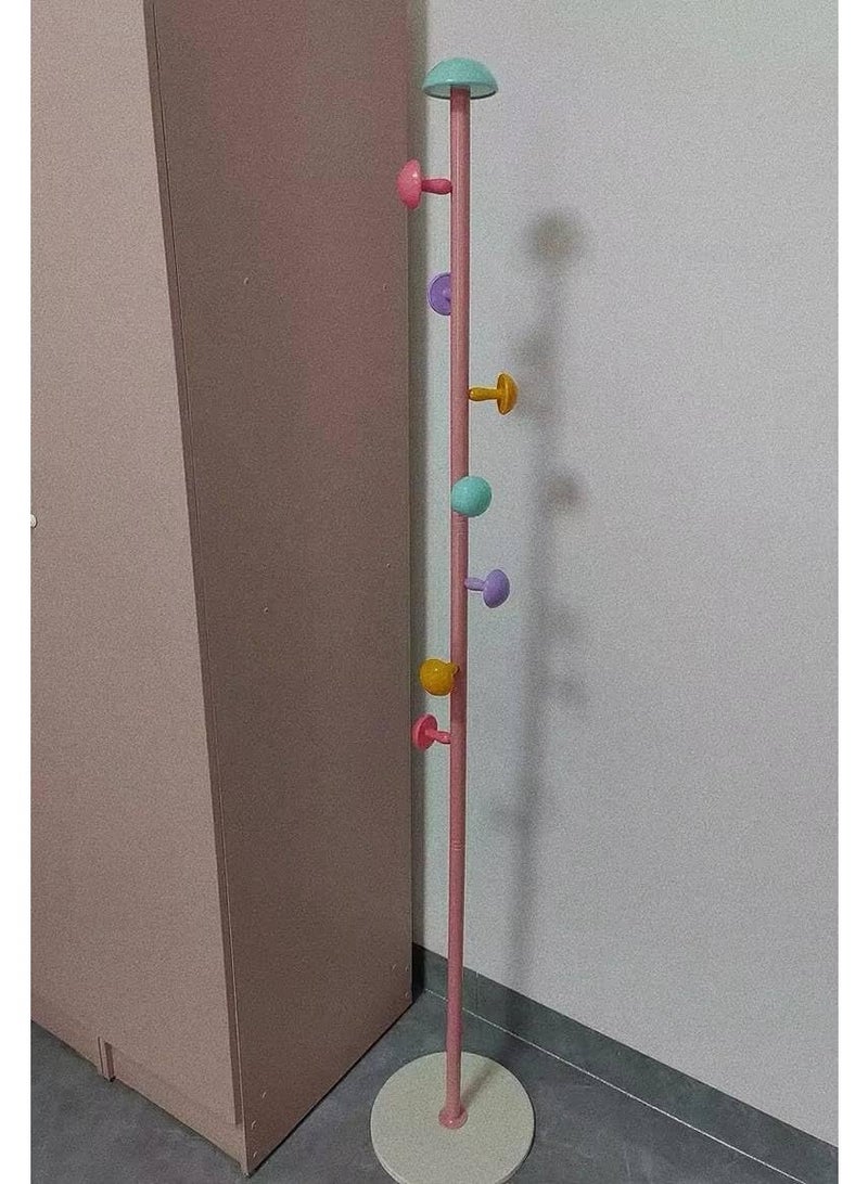 شماعة ستاند مودرن للملابس والشنط على شكل مشروم – معدن قوي مع خطافات ملونة للمدخل، غرفة النوم أو غرف الأطفال - Image 2