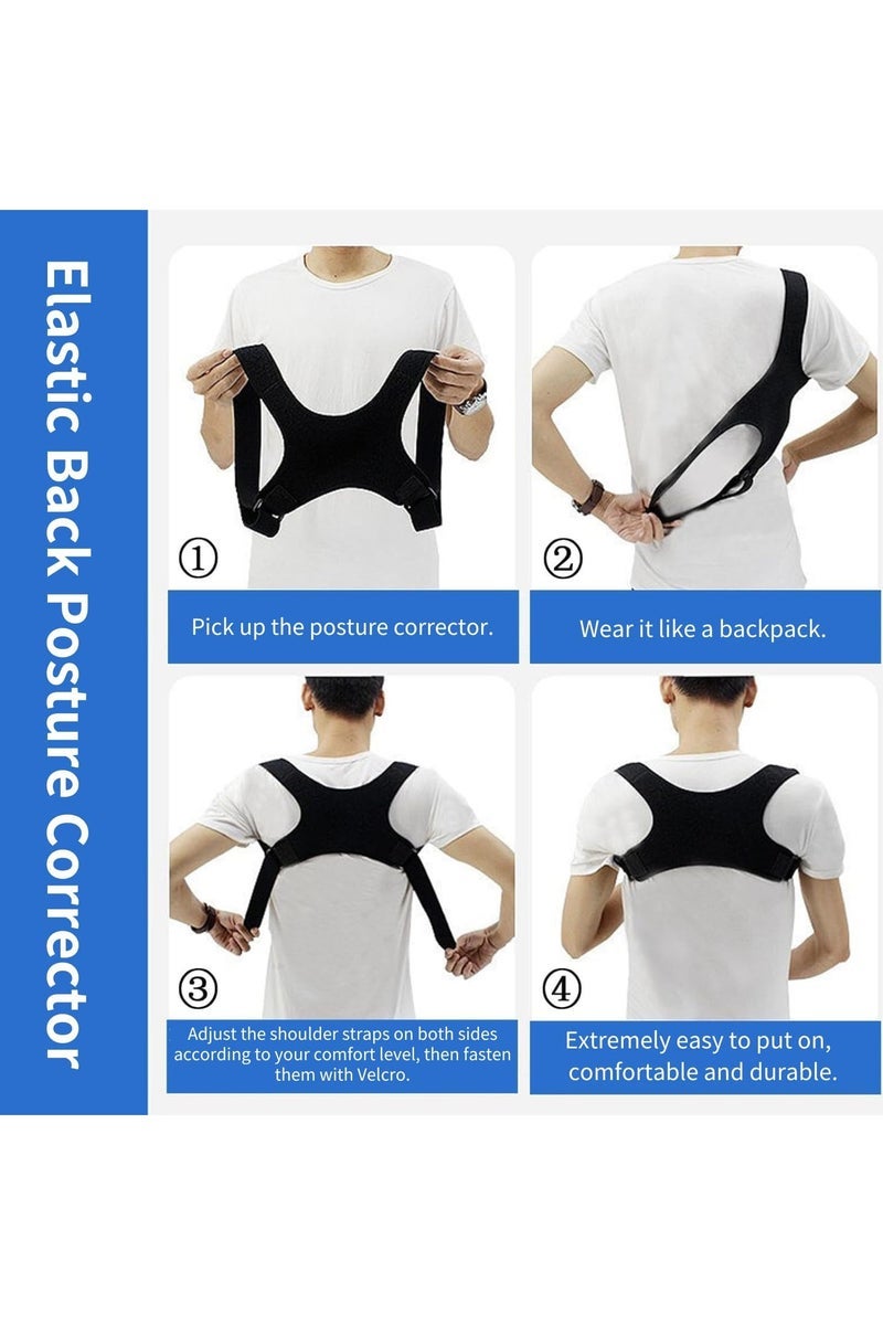 GNAFOTU Posture Corrector for Women, Back Brace for Men,Adjustable Shoulder Brace,Posture Brace, Back Straightener, Upper Back Support - Image 4