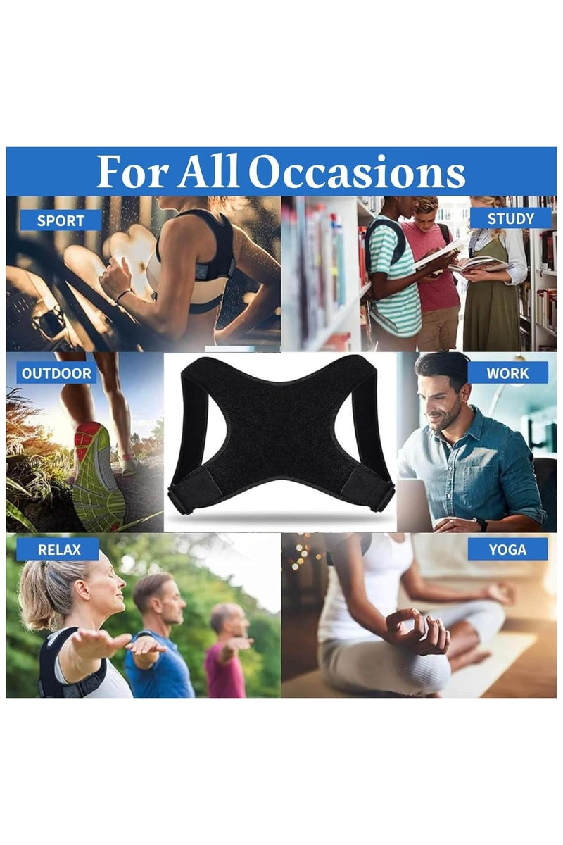 GNAFOTU Posture Corrector for Women, Back Brace for Men,Adjustable Shoulder Brace,Posture Brace, Back Straightener, Upper Back Support - Image 3