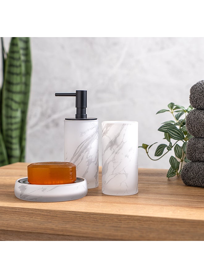 Homez 3 Piece Bath Accessories Set   Glass Metal   Elite Gray - Image 5