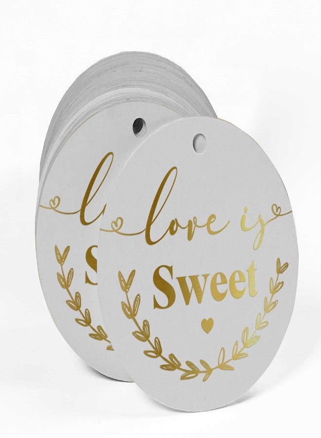 Inkdotpot Gold Foil Paper Hang Tag Love is Sweet Wedding Favor Tag 100 Piece - Image 2