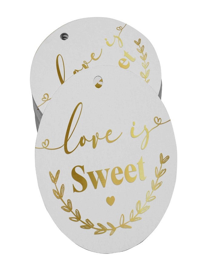 Inkdotpot Gold Foil Paper Hang Tag Love is Sweet Wedding Favor Tag 100 Piece - Image 1
