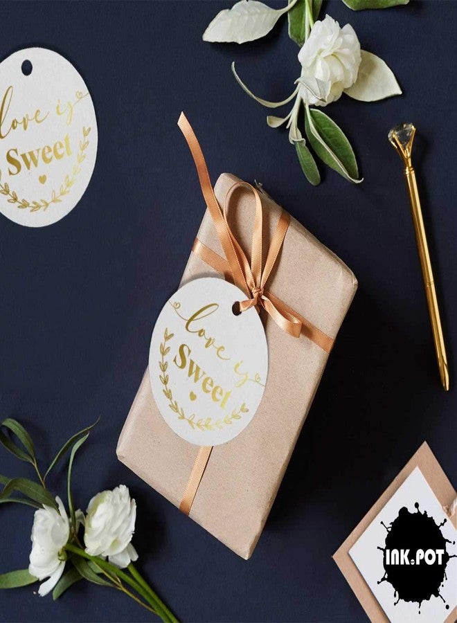 Inkdotpot Gold Foil Paper Hang Tag Love is Sweet Wedding Favor Tag 100 Piece - Image 5