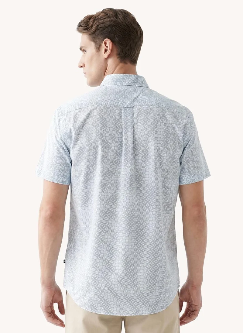 NAUTICA Men's Short Sleeve Tencel Shirt