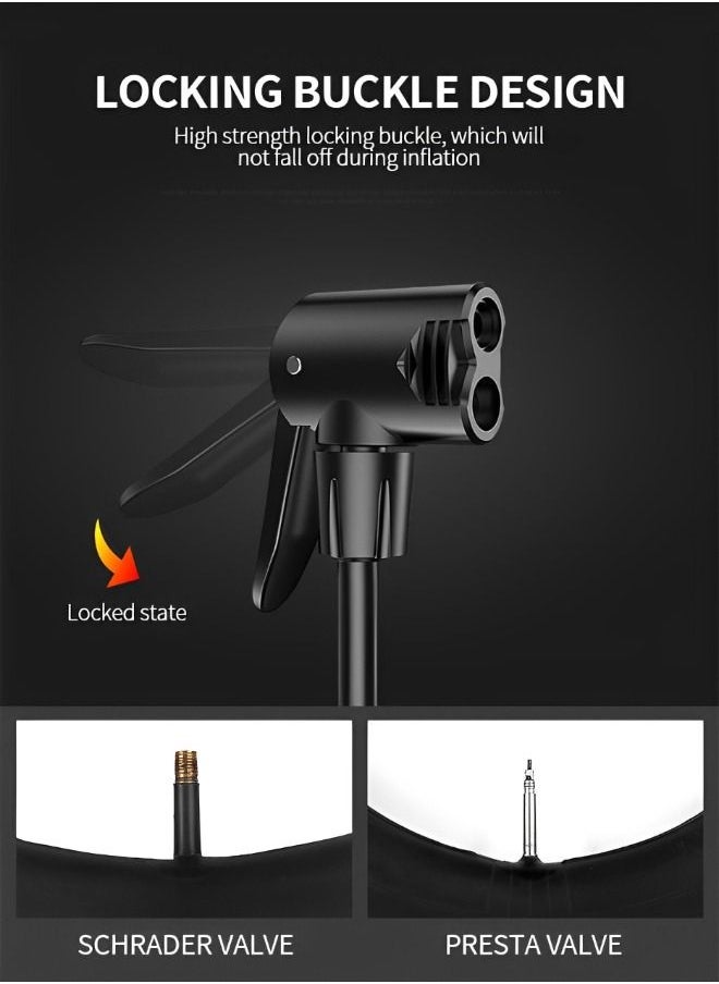 GROIC Bike Pump with Gauge Foot Pump - Portable Bicycle Tire Pump - 160 PSI Bike Air Pump，Multi-function Air Pump for Basketball/Football/Motorcycles/Car  - Image 4