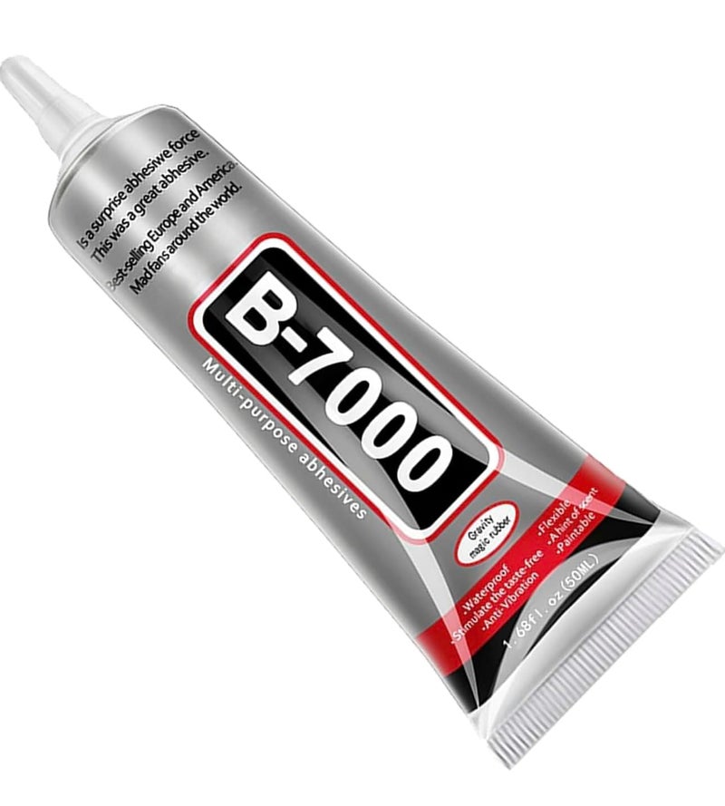 DEXURIES B7000 Multipurpose Adhesive Glue | Jewelry, Beads, Clothes, Shoes, Fabrics,Screen Repair, Metal, Stone, Glass, Mobile Phones,Artificial Crystal Crafts (50ML/1.68fl.oz) - Image 1