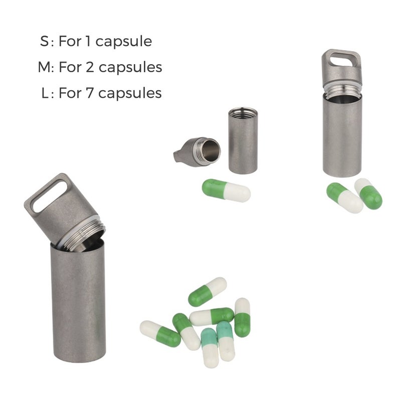 Ti Pill Case Waterproof Mini Pill Holder Pocket Pill Box Container for Outdoor Travel Camping Hiking - Image 3