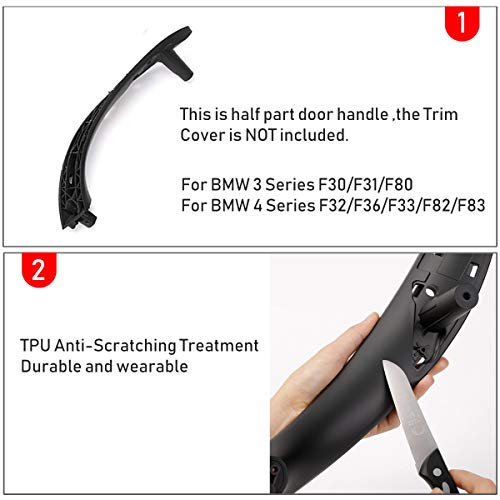 Jaronx for BMW 3 Series 4 Series Door Handles, Inner Door Support Trim Pull Strap Cover Driver Side Left Front Handle Armrest Bracket (Fits:BMW 320,328,330,335,M3 2012-2018 and 428, 435,M4 2014-2017) - Image 4