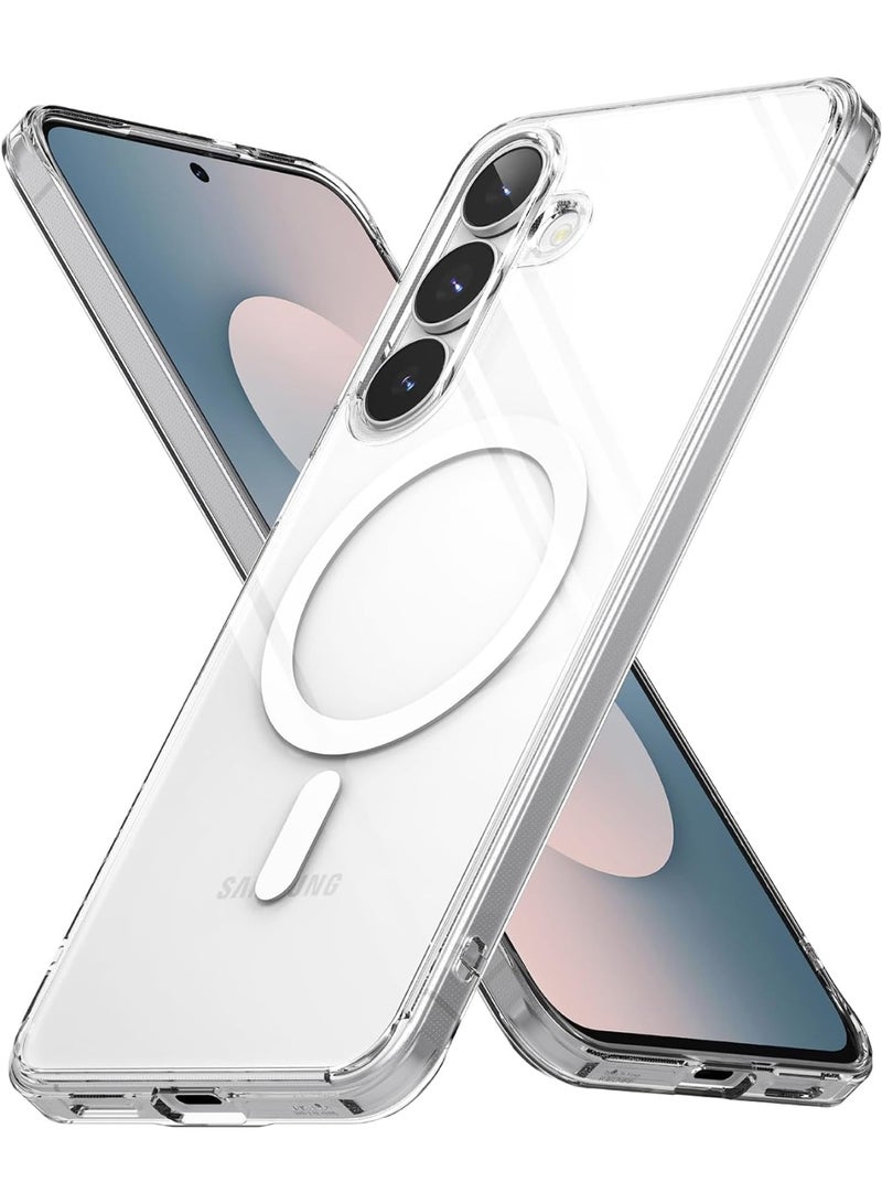 ACLIX Case for Samsung Galaxy S25 FE Compatible with MagSafe, Coated for Scratch & Discoloration Resistant, Shockproof Air Pockets - Magnetic Clear - Image 1