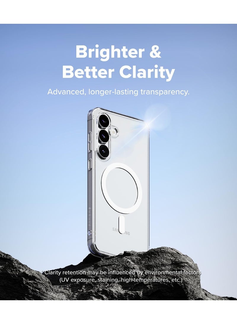 ACLIX Case for Samsung Galaxy S25 FE Compatible with MagSafe, Coated for Scratch & Discoloration Resistant, Shockproof Air Pockets - Magnetic Clear - Image 3