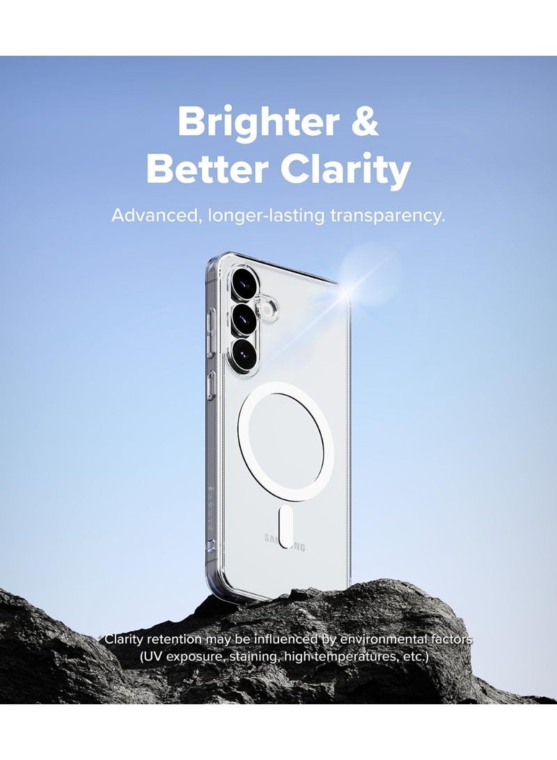 أكاليكس جراب لهاتف Samsung Galaxy S25 FE متوافق مع MagSafe، مطلي لمقاومة الخدش وتغير اللون، مع جيوب هوائية مقاومة للصدمات - شفاف مغناطيسي - Image 4