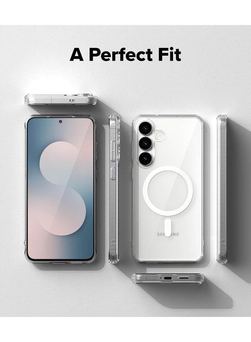 أكاليكس جراب لهاتف Samsung Galaxy S25 FE متوافق مع MagSafe، مطلي لمقاومة الخدش وتغير اللون، مع جيوب هوائية مقاومة للصدمات - شفاف مغناطيسي - Image 5